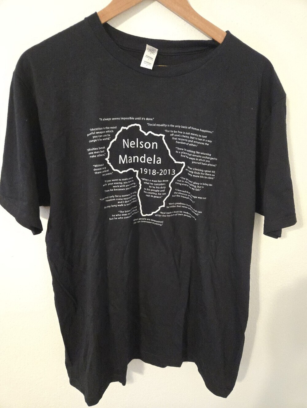 Nelson Mandela Africa Famous Quotes T Shirt Mens Large